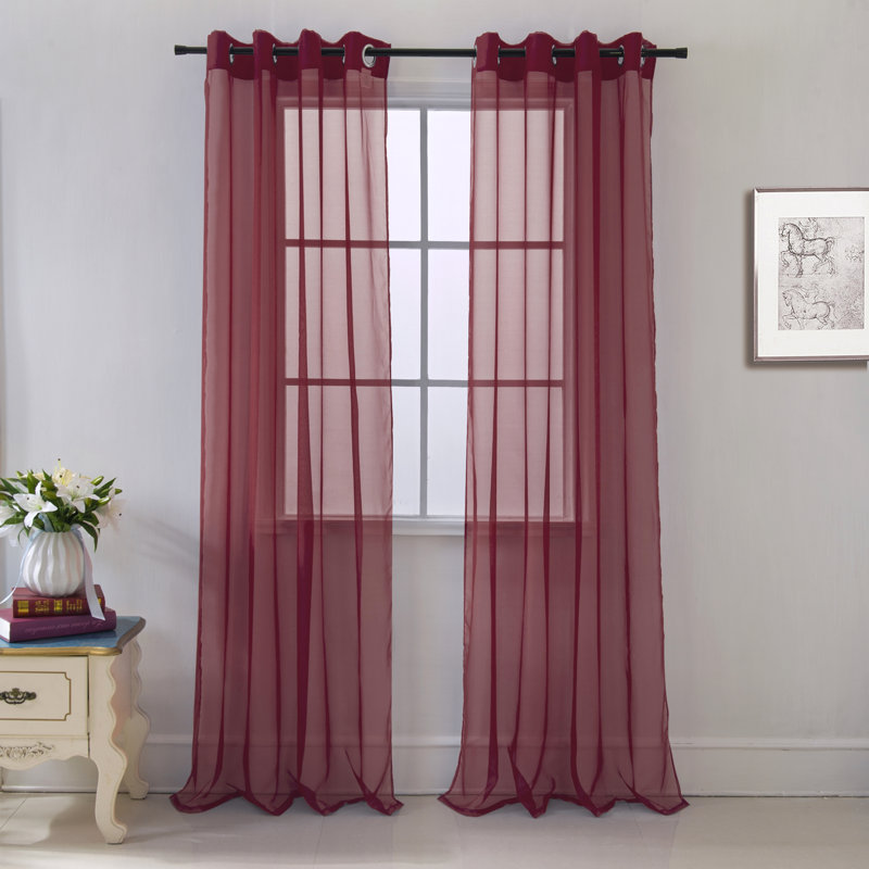 Harriet Bee Batavia Voile Solid Sheer Grommet Single Curtain Panel